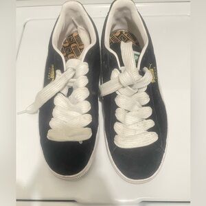 Puma Classic Black and White Suede Sneakers